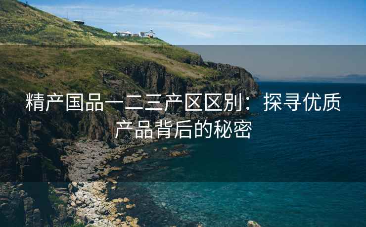 精产国品一二三产区区別：探寻优质产品背后的秘密