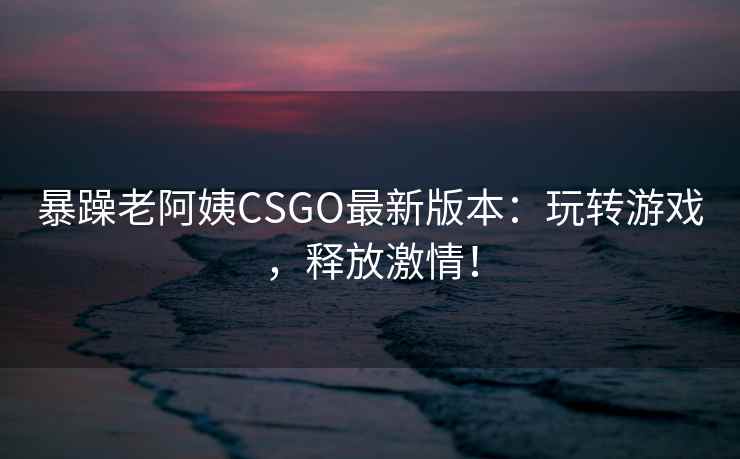 暴躁老阿姨CSGO最新版本：玩转游戏，释放激情！