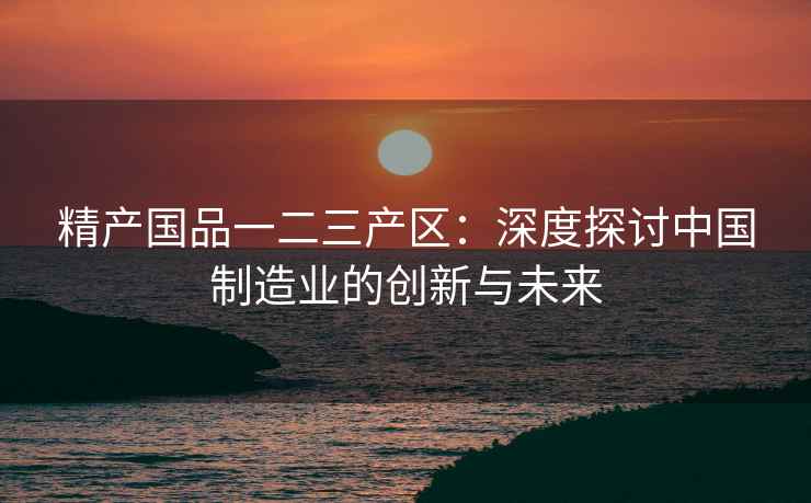 精产国品一二三产区：深度探讨中国制造业的创新与未来