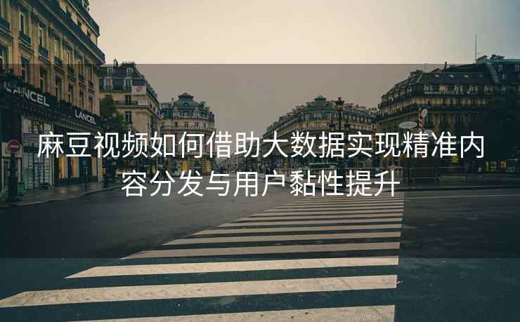 麻豆视频如何借助大数据实现精准内容分发与用户黏性提升