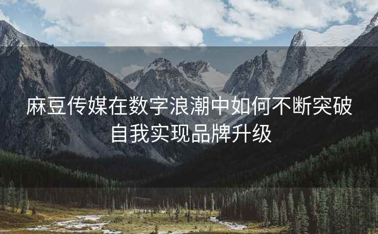 麻豆传媒在数字浪潮中如何不断突破自我实现品牌升级